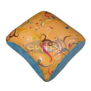 Mio Fiesta, Ornament apricot, Plüsch blau, 35 x 35 x 16 cm