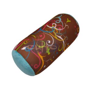 Mio Rolle Ornament braun, Plüsch hellblau, 30 x 17 x 17 cm