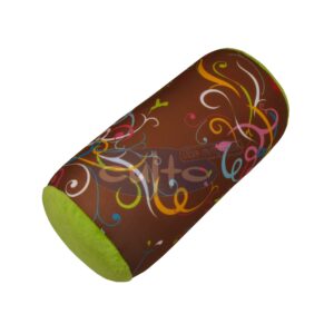 Mio Rolle Ornament braun, Plüsch grün, 30 x 17 x 17 cm