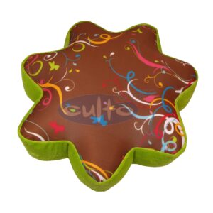 Mio Sonne Ornament braun, Plüsch grün, 35 x 35 x 12 cm