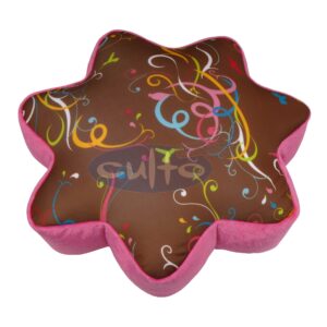 Mio Sonne Ornament braun, Plüsch pink, 35 x 35 x 12 cm